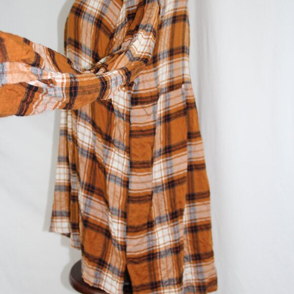 JANE + DELANEY Oversized Plaid Button Down Top Size Large NWT - Picture 4 of 11
